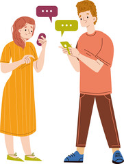 People mobile chatting