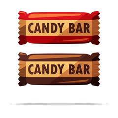 Chocolate candy bar vector isolated illustration