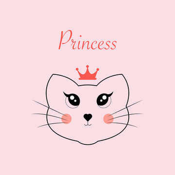 The cat is a princess in a crown.