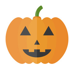 Halloween party pumpkin icon in flat design. Vector.