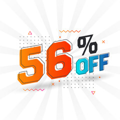 56 Percent off 3D Special promotional campaign design. 56% of 3D Discount Offer for Sale and marketing. - obrazy, fototapety, plakaty