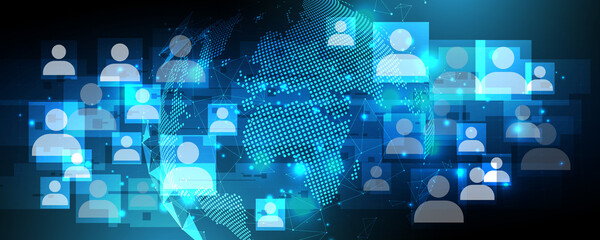 high tech world technology communication network pattern abstract background image