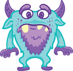 cute blue monster male illustration