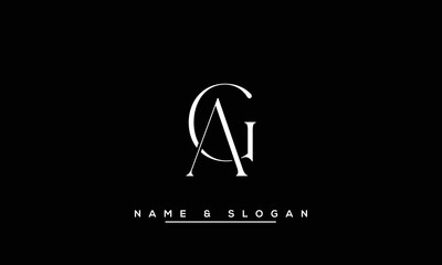 AG,  GA,  A,  G   Abstract  Letters  Logo  Monogram - obrazy, fototapety, plakaty