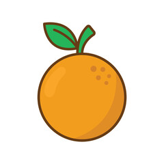 orange fruit icon vector design template in white background