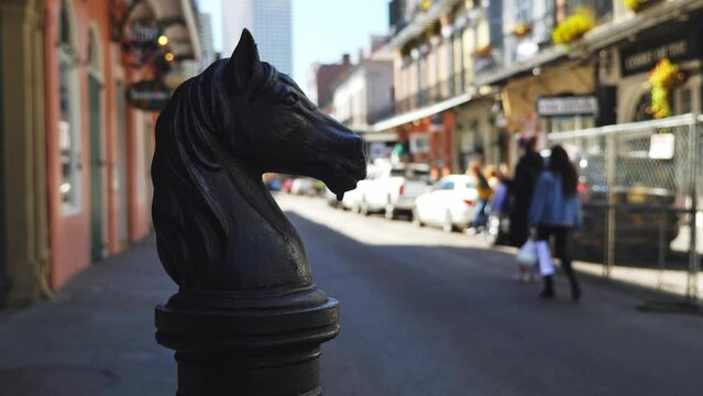 Horse Post New Orleans French Quarter Royal Street Day Exterior