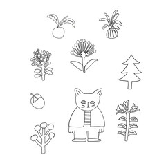 The young cat and the flower garden he loves.