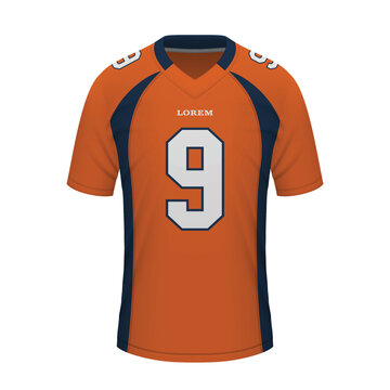 Realistic American Football Shirt Of Denver, Jersey Template