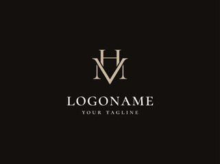 Luxury letter MH , HM logo design vector template