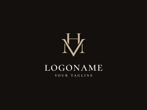 Luxury letter MH , HM logo design vector template