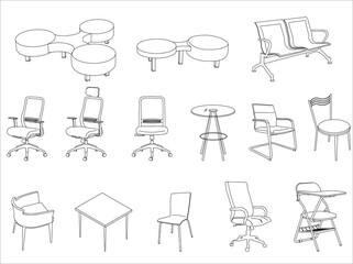 Outline furniture for office and shop