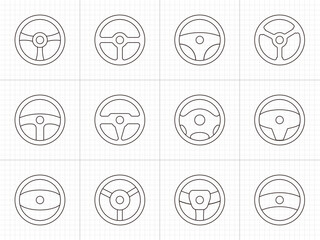 自動車のハンドル　アイコン