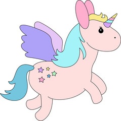 Unicorn Color Line Drawing Illustrator