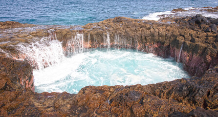 Water vortex, Bufadero de la Garita, Telde, Gran Canaria