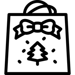 christmas shopping al color icon illustration