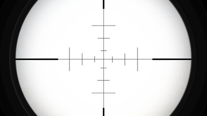 Realistic sniper sight with measuring marks, isolated sniper scope templates on transparent...