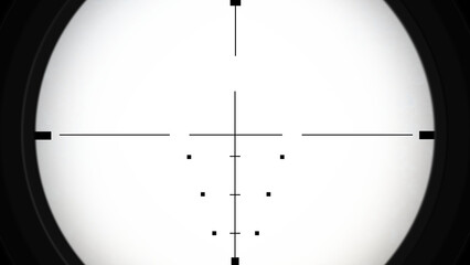 Realistic sniper sight with measuring marks, isolated sniper scope templates on transparent...