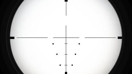 Realistic sniper sight with measuring marks, isolated sniper scope templates on transparent background.Sniper view Crosshairs scope.Realistic optical sight.