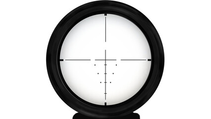 Realistic sniper sight with measuring marks, isolated sniper scope templates on transparent...
