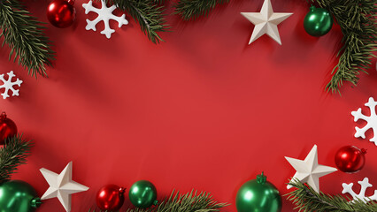 Fototapeta na wymiar Christmas various decorations, 3d rendering