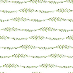Watercolor seamless pattern with botanical elements. Geometric background for creative design