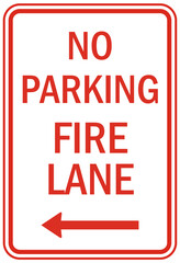 parking sign and labels fire lane