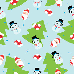 Simple Christmas seamless pattern with New Year elements.