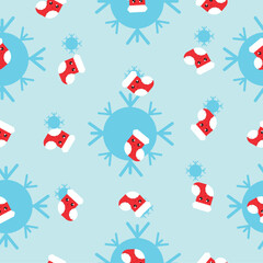 Simple Christmas seamless pattern with New Year elements.