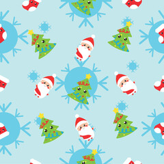 Simple Christmas seamless pattern with New Year elements.