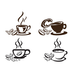 Obraz premium Coffee cup Logo Template vector icon