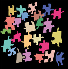 Illustration of jigsaw puzzle pieces