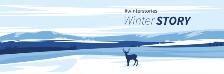 Abwaschbare Fototapete Banner mit Winterlandschaft © VectorArtbySilvia