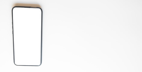 white background smartphone and tablet with white screen.
white screen for text.
mackup idea concept.