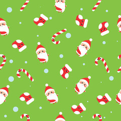 Simple Christmas seamless pattern with New Year elements.