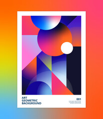 Gradient geometric poster background template