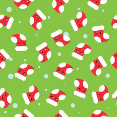 Simple Christmas seamless pattern with New Year elements.