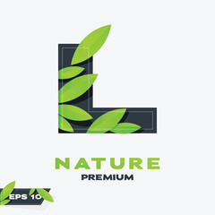 Alphabet L Nature Leaves Logo