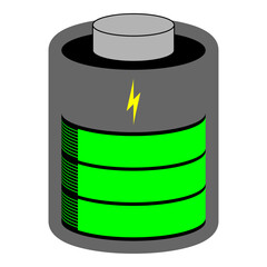 Battery cell fully loaded with green status bar