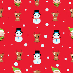 Simple Christmas seamless pattern with New Year elements.