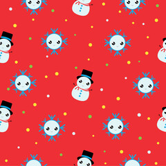 Simple Christmas seamless pattern with New Year elements.
