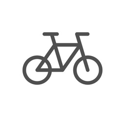 Bicycle and transportation icon outline and linear vector.