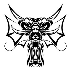 Dragon face tattoo design