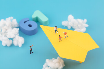 happy children's day paper airplane
