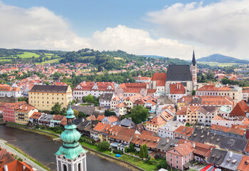 Panoramic view of Cesky Krumlov. Czech republic