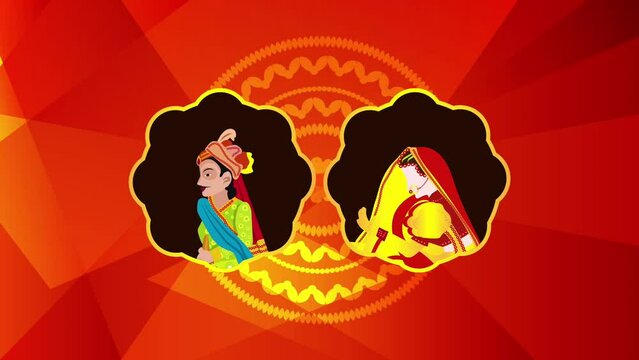 Indian Wedding Invitation Animated Clip
