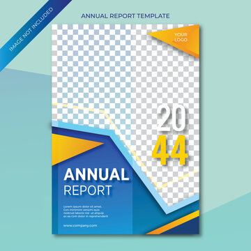blue cover template annual report book vector