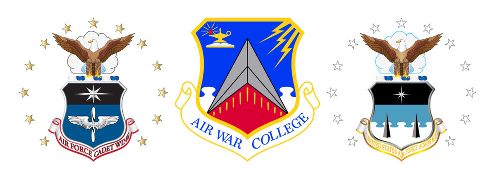 Vecor Logo Of The United States Air Force Academy Cadet Wing. USAF Air War College. US Air Force Academy