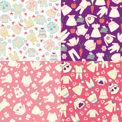 pattern of  fashion baby and children clothes collection.