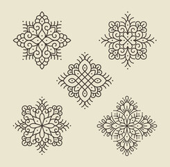 Set of traditional ornament mandala