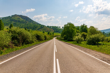 Beautiful Altai road in spring.